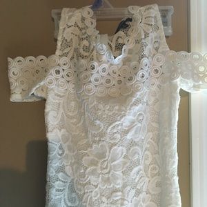 Mini white lace dress